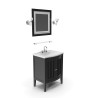 Meuble vasque bois massif 90 cm avec miroir — Rivage Bain