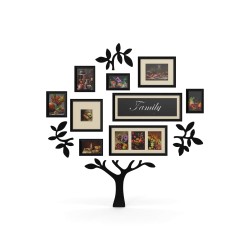 Cadre photo mural arbre généalogique 10 vues — Maison Lorel