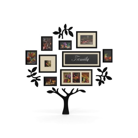 Cadre photo mural arbre généalogique 10 vues — Maison Lorel