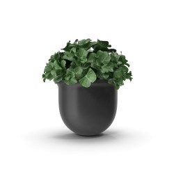 Pot de fleurs en grès émaillé Ø 22 cm avec soucoupe — Terrapot