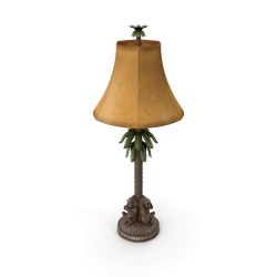 Lampe à poser laiton brossé et abat-jour lin — Lumea