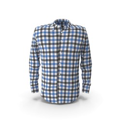 Chemise à carreaux bleu et noir en coton brossé — homme