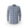 Chemise à carreaux bleu et noir en coton brossé — homme