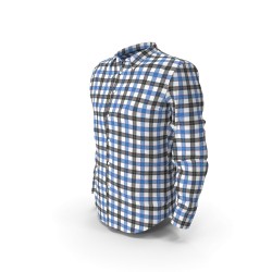 Chemise à carreaux bleu et noir en coton brossé — homme