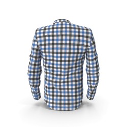 Chemise à carreaux bleu et noir en coton brossé — homme