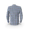 Chemise à carreaux bleu et noir en coton brossé — homme