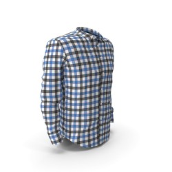 Chemise à carreaux bleu et noir en coton brossé — homme