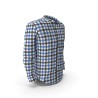 Chemise à carreaux bleu et noir en coton brossé — homme