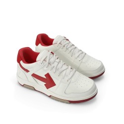 Urbe Sport blanc cassé et rouge — baskets basses cuir