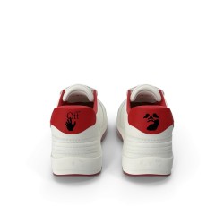 Urbe Sport blanc cassé et rouge — baskets basses cuir
