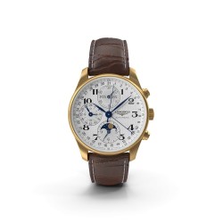 Montre homme bracelet cuir marron quartz 40 mm