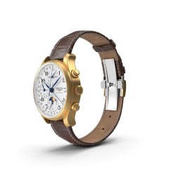 Montre homme bracelet cuir marron quartz 40 mm