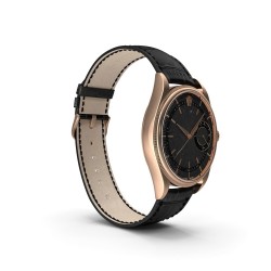 Chronos Genève Héritage Date or blanc 39 mm cadran noir