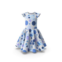 Robe bleue fluide manches longues col V en viscose