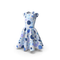 Robe bleue fluide manches longues col V en viscose