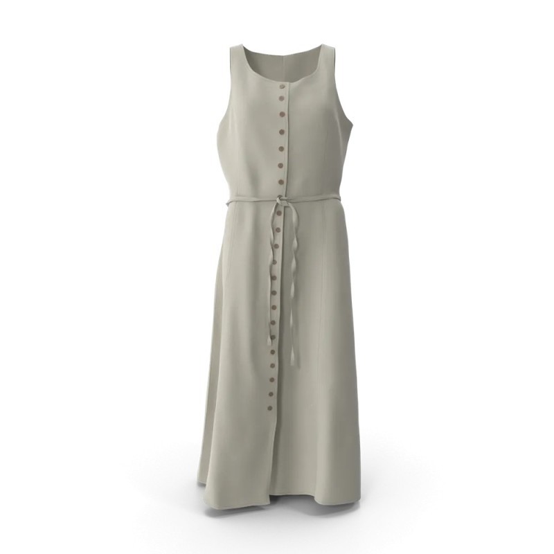 Robe grise cintrée en maille côtelée manches 3/4
