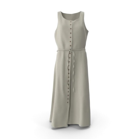 Robe grise cintrée en maille côtelée manches 3/4