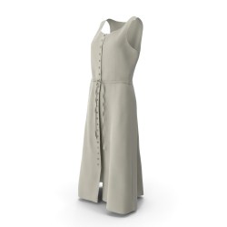 Robe grise cintrée en maille côtelée manches 3/4