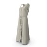 Robe grise cintrée en maille côtelée manches 3/4