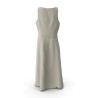 Robe grise cintrée en maille côtelée manches 3/4