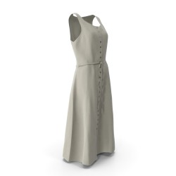 Robe grise cintrée en maille côtelée manches 3/4
