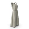 Robe grise cintrée en maille côtelée manches 3/4