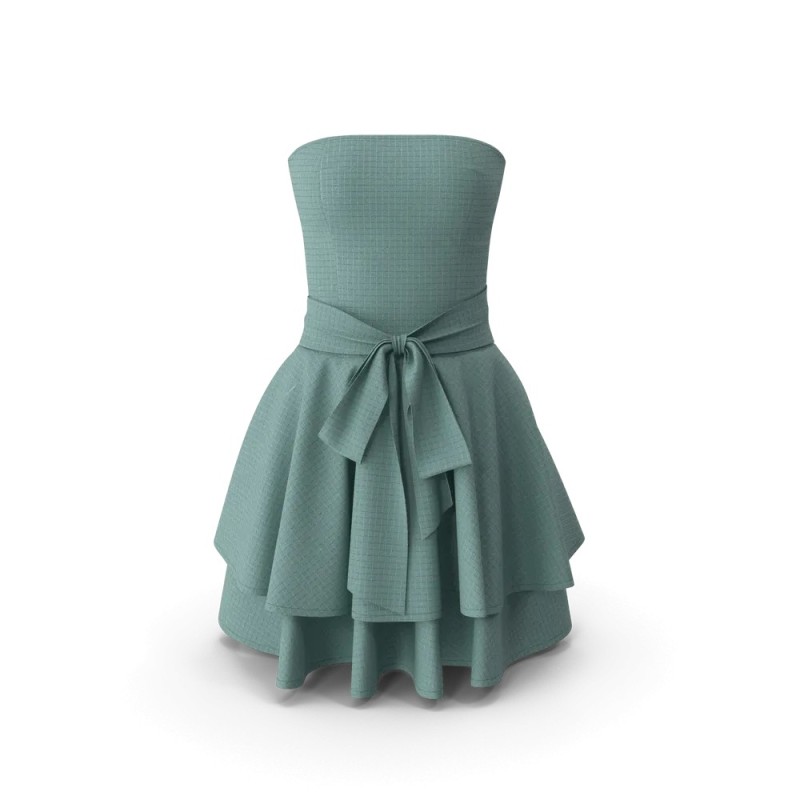 Robe courte évasée taille haute sans manches