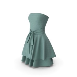 Robe courte évasée taille haute sans manches