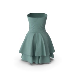 Robe courte évasée taille haute sans manches