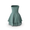 Robe courte évasée taille haute sans manches