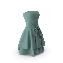 Robe courte évasée taille haute sans manches