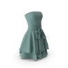 Robe courte évasée taille haute sans manches