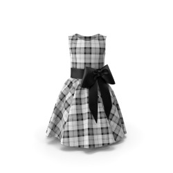 Robe tartan écossais manches longues col chemise