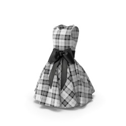 Robe tartan écossais manches longues col chemise