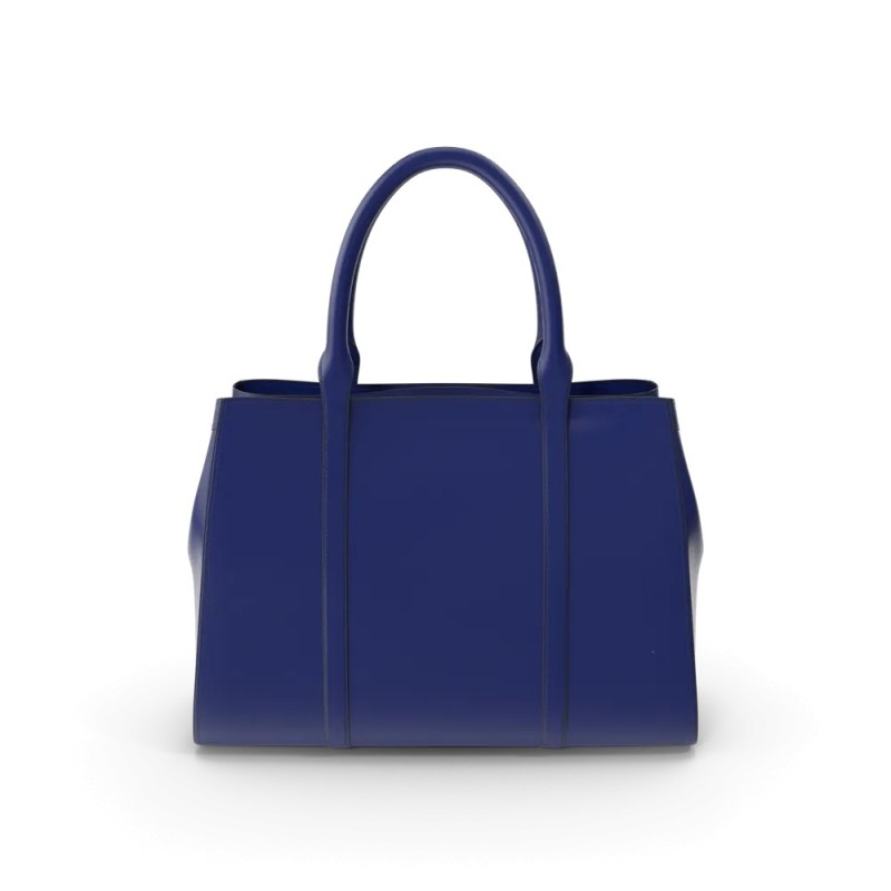 Sac à main femme bleu cobalt à 3 compartiments