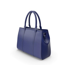 Sac à main femme bleu cobalt à 3 compartiments
