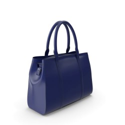 Sac à main femme bleu cobalt à 3 compartiments