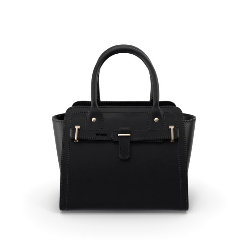 Sac à main femme noir classique porté épaule