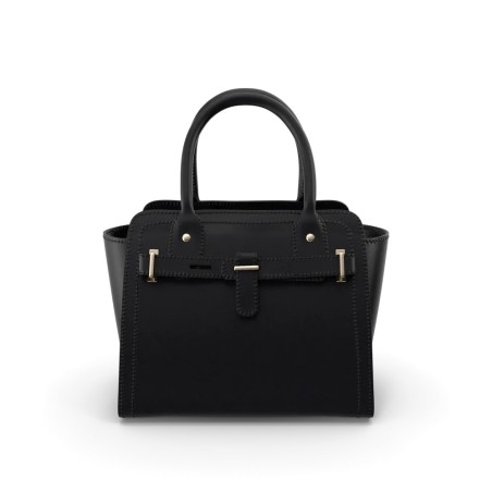 Sac à main femme noir classique porté épaule