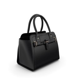 Sac à main femme noir classique porté épaule
