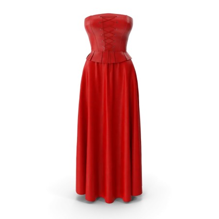 Ensemble corset cuir et jupe assortie — 2 pièces