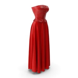 Ensemble corset cuir et jupe assortie — 2 pièces