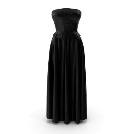 Ensemble corset bustier et jupe plissée noire