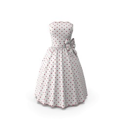 Robe imprimée à pois manches courtes coupe trapèze