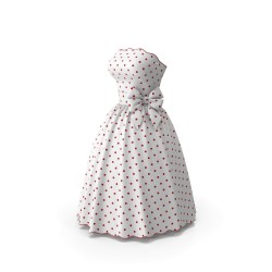 Robe imprimée à pois manches courtes coupe trapèze