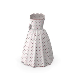 Robe imprimée à pois manches courtes coupe trapèze