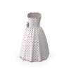 Robe imprimée à pois manches courtes coupe trapèze