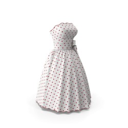 Robe imprimée à pois manches courtes coupe trapèze