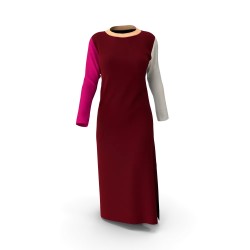 Tailleur femme rouge et noir — veste et pantalon