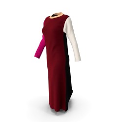Tailleur femme rouge et noir — veste et pantalon